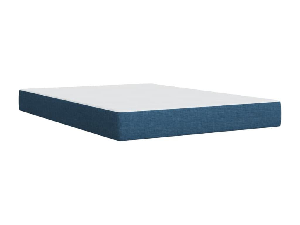 Bed Frame with Mattress - Blue Polyester Fabric, W 78.7 x D 56.7 x H 59.3 in