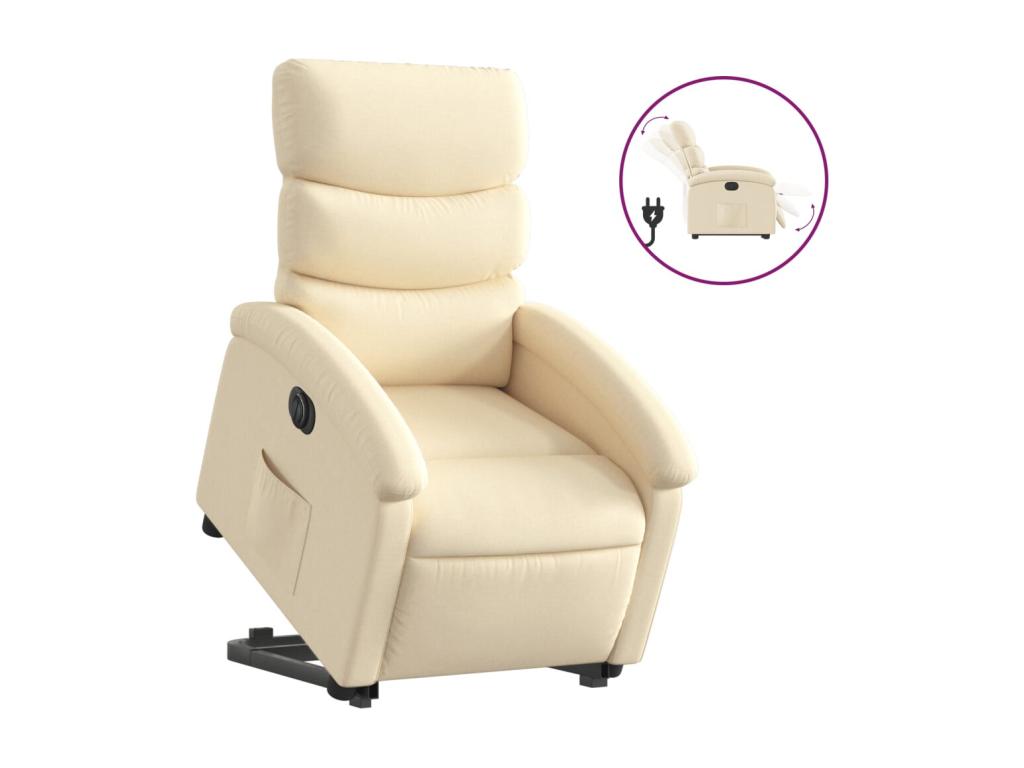 Armchair - Creme Polyester Fabric