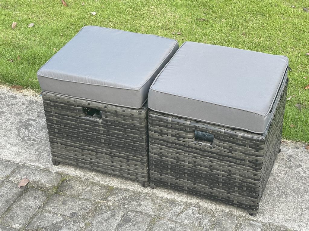 Table - Gray Metal, Glass, Rattan, W 69.7 x D 25.6 x H 26 in