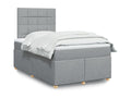 Bed Frame with Mattress - Gray Engineered Wood, W 74.8 x D 47.2 x H 59.3 in