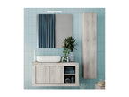 Cabinet with LED - Gray Engineered Wood, W 36.2 x D 17.7 x H 18.5 in