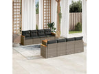 9-Piece Outdoor Patio Set with Cushions - Gray Resin, W 24.2 x D 24.4 x H 27.2 in