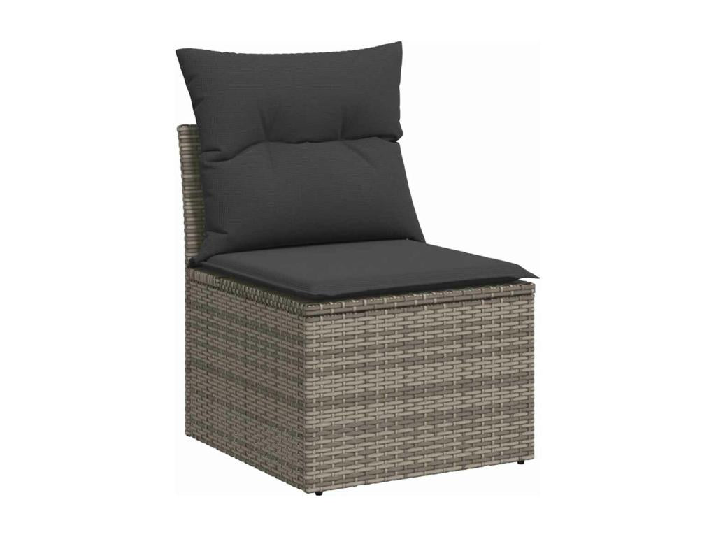 6-Piece Outdoor Patio Set with Cushions - Gray Resin, W 24.4 x D 27.2 x H 24.4 in