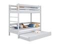 Bed Frame with Mattress - Gray Pine Wood, W 78 x D 42.5 x H 76.8 in