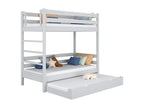 Bed Frame with Mattress - Gray Pine Wood, W 78 x D 42.5 x H 76.8 in