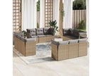12-Piece Outdoor Patio Set with Cushions - Beige Resin, W 24.4 x D 24.4 x H 27.2 in