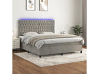 Bed Frame with Mattress with LED - Light Gray Wood, W 79.9 x D 63 x H 50.4 in