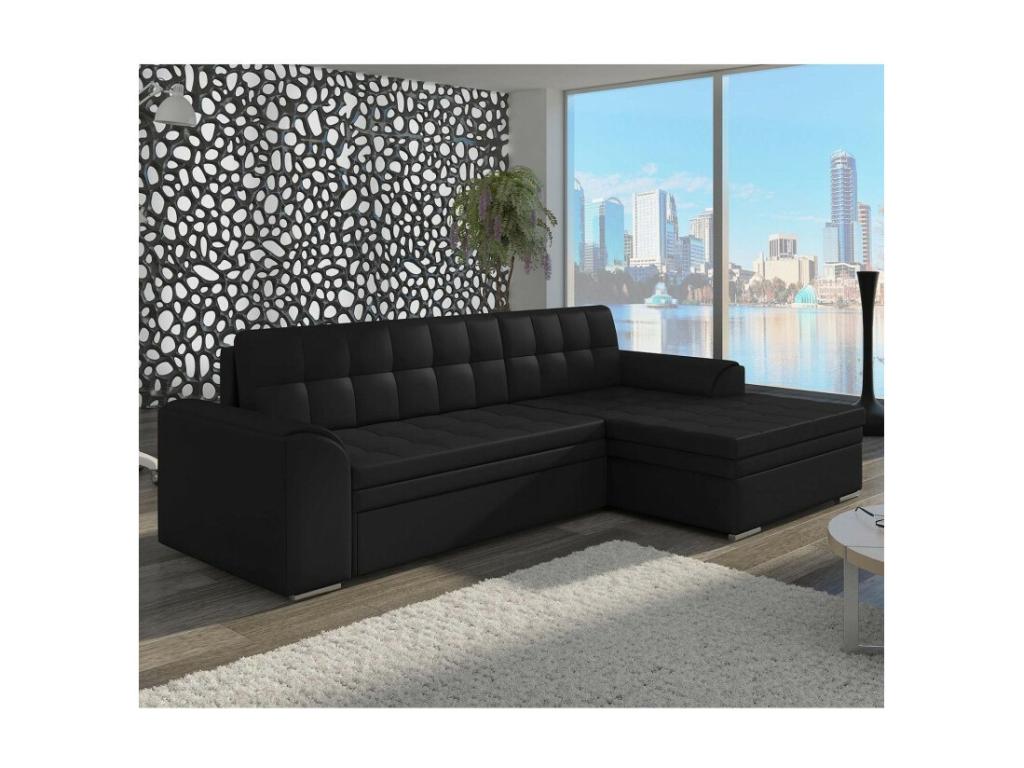 Sofa - Black Faux Leather, W 106.3 x D 0 x H 31.5 in