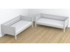 Bed - Gray Pine Wood, W 78 x D 42.5 x H 69.3 in